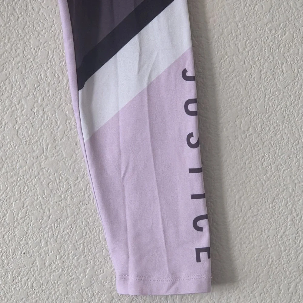 Justice Girls J-Sport Colorful Stripe Active Ankle Leggings Size Medium 10
